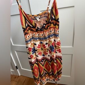 Multi color design mini dress